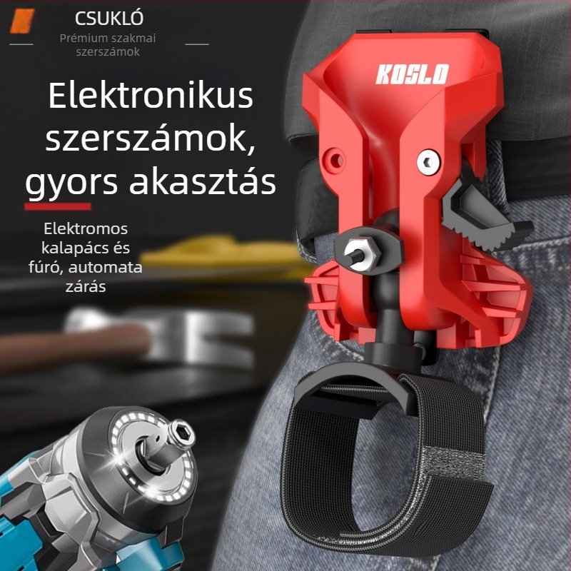 Villanyszerelő öv kettős zárással és gyorskioldóval, hordozható deréktároló az eszközök számára, ABS anyag