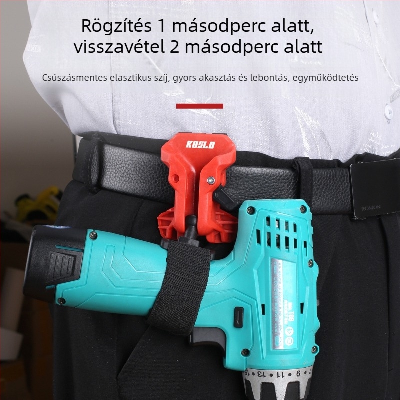 Villanyszerelő öv kettős zárással és gyorskioldóval, hordozható deréktároló az eszközök számára, ABS anyag