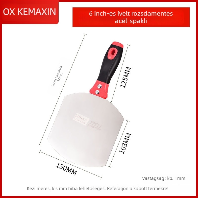 Rozsdamentes acél ívelt kaparó dekoratív vakolat bevonathoz – Komuxin Curved scraper sorozat