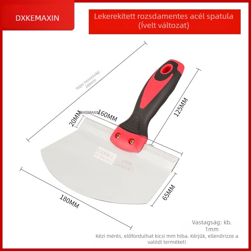 Rozsdamentes acél ívelt kaparó dekoratív vakolat bevonathoz – Komuxin Curved scraper sorozat
