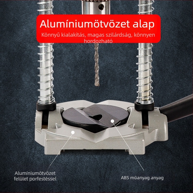 Alumínium ötvözetből készült fúróállvány kézi elektromos fúróhoz — universalis, többfunkciós forgó asztal a faipari munkákhoz és a precíz fúráshoz