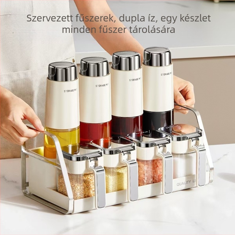 Üvegből készült folyékony fűszerek készlet automata nyitás-zárás fedéllel