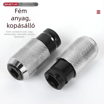 Ütvefúró bit adapter négyszögletes nyakkal, négycsatornás interfész, magas széntartalmú acél, rugós tok
