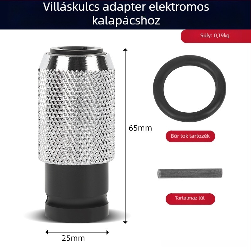 Ütvefúró bit adapter négyszögletes nyakkal, négycsatornás interfész, magas széntartalmú acél, rugós tok