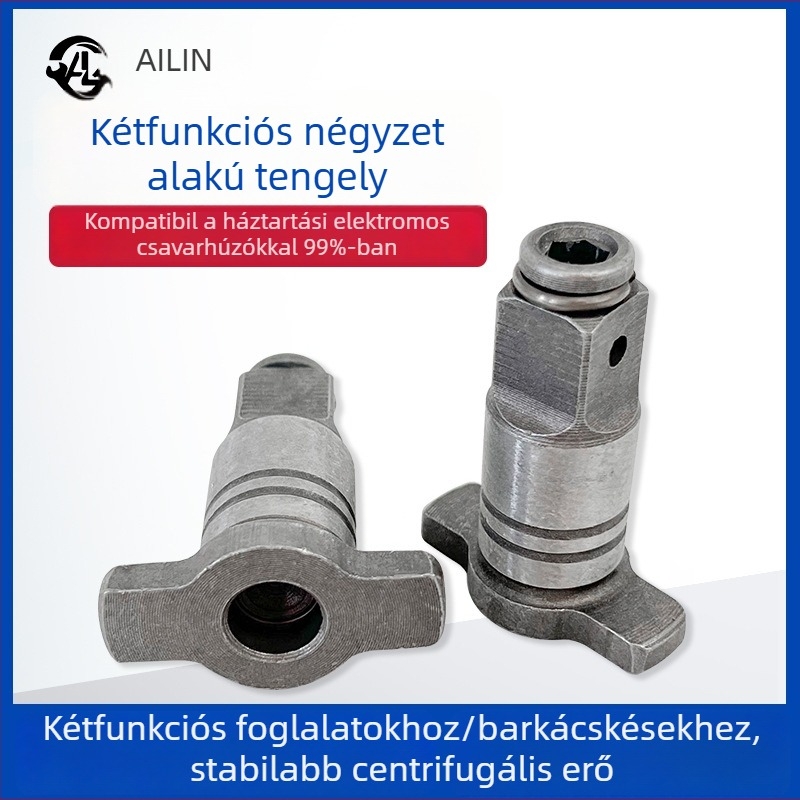 Elektromos kulcs adapterfej kettős használattal, négyszögletes tengely, T- alakú tengely, többfunkciós bit adapter