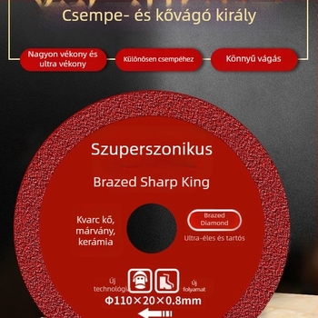 Szupergyors brazed gyémánt vágókorong sarokcsiszolóhoz – ultra vékony, márványra, kerámiára és kvarc kőre