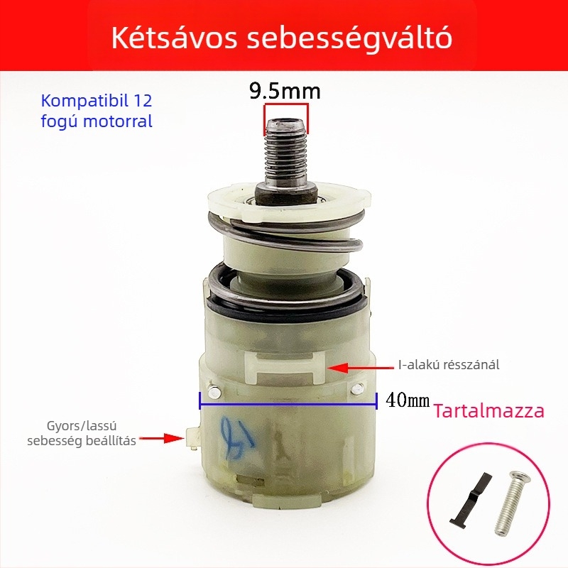 Fúróházas hajtómű egység – kettős sebesség, Brushed/Brushless kompatibilis, 12V/16,8V/21V, fém + műanyag