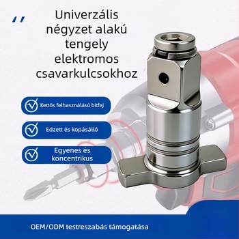 Elektromos kulcs, kettős funkciójú négyzetes tengellyel, többfunkciós bit adapter mágneses tartozékokkal, teljes konverziós fej készlet