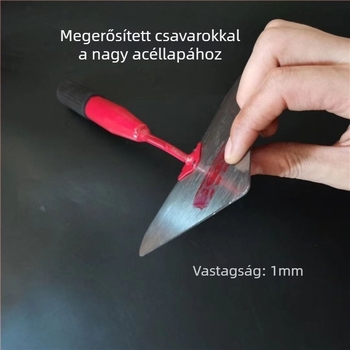 Zidárszati lapát vasnyélen és hegyes éllel, 65Mn alaplemez cementes vakoláshoz
