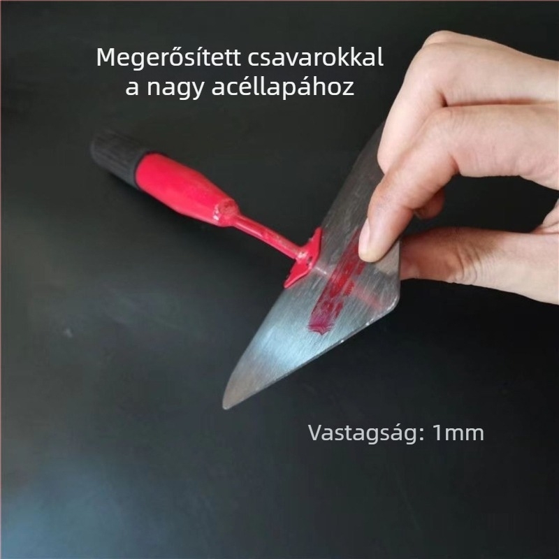 Zidárszati lapát vasnyélen és hegyes éllel, 65Mn alaplemez cementes vakoláshoz