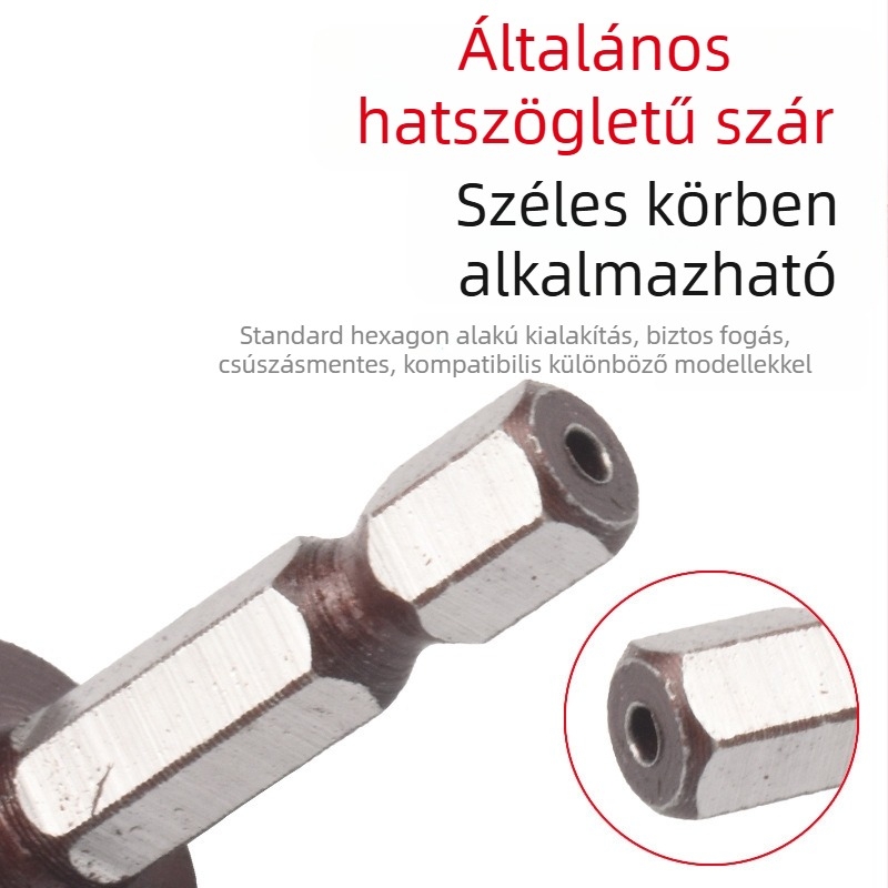 Faipari szerszámkészlet - 5 darab, hatszögletű markolat, ötlapátos élformázó chamferer, élezés és furatbővítés
