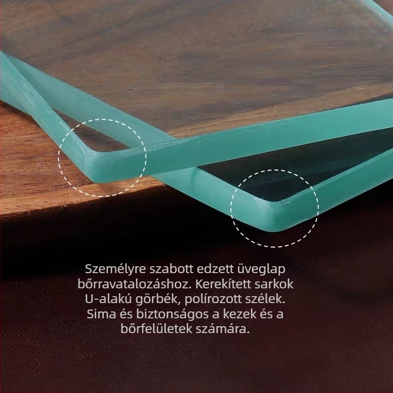Edzett üveg élének polírozására szolgáló hátoldali lemez – erős hátlap, durva hátoldal, DIY használat, tömeg 255–430 g