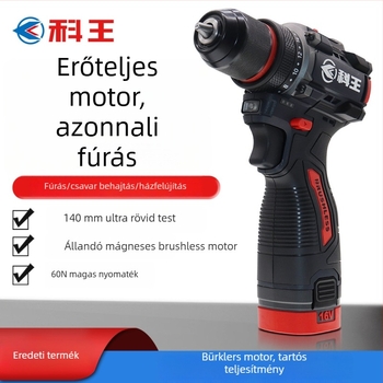 Kowang 1610B kefementes motorú akkumulátoros fúró-csavarozó, ipari kategória, 16V, két sebesség, 60N nyomaték