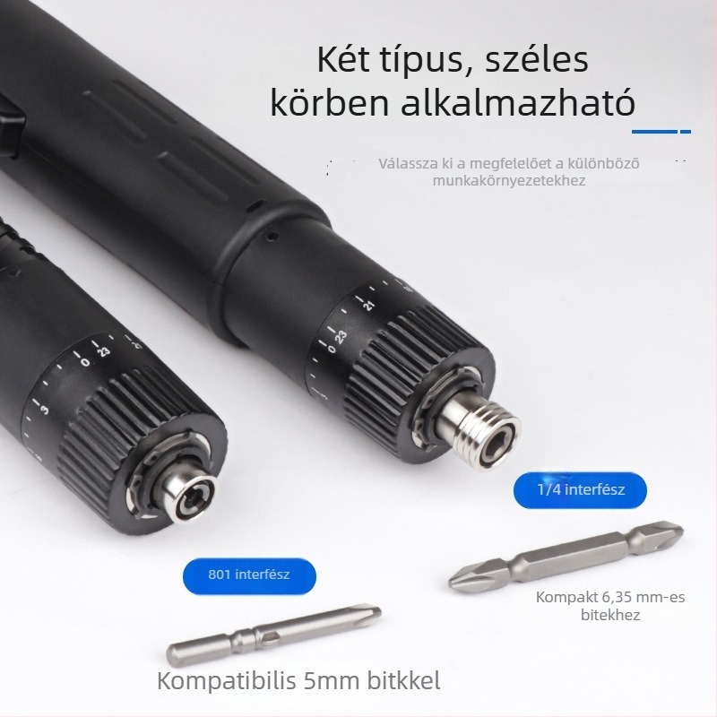 Villamos csavarhúzó brushless motorral, 220V-os dugaszolható, előre-hátra, több sebesség, gyorscserés tok