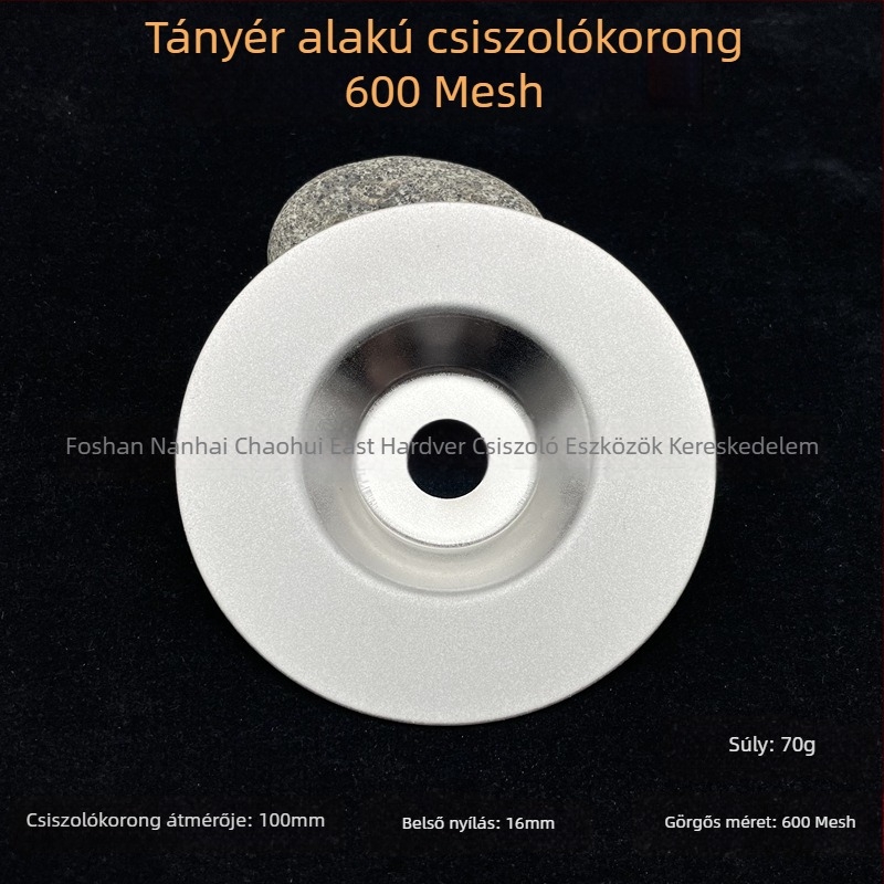 Gyémánt csiszolókerék, tál alakú, 400/1000 szemcse, szögcsiszolóhoz, elektroplattált bevonattal