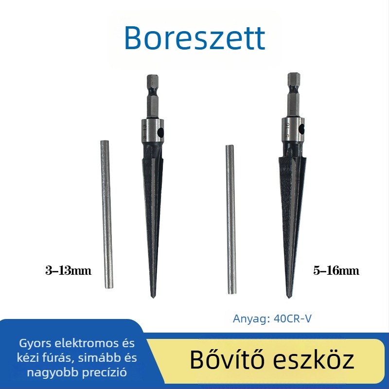 Kónusz reamer háromszög piramis geometriával, nagy pontosságú HSS ötvözet