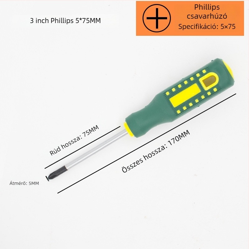Yu shun csavarhúzó készlet Phillips, flat, háromszög, U- alakú és virágfejű tipussal; szénacél, 0,1 kg; 360 darab