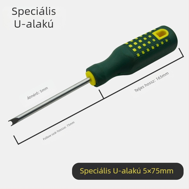 Yu shun csavarhúzó készlet Phillips, flat, háromszög, U- alakú és virágfejű tipussal; szénacél, 0,1 kg; 360 darab