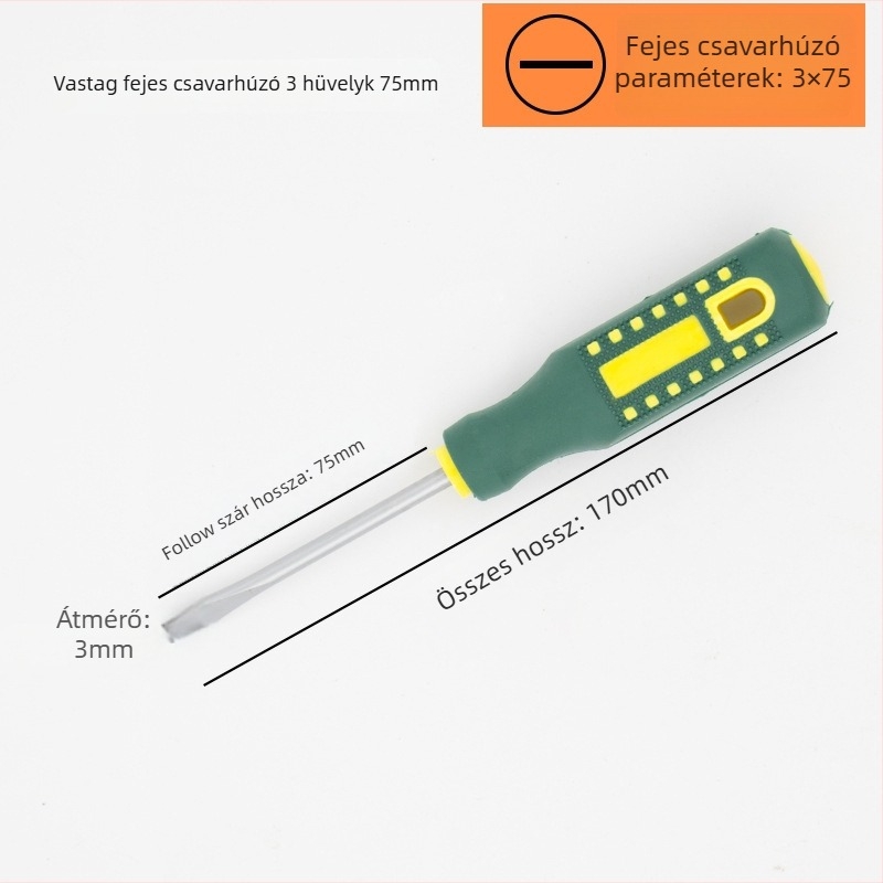 Yu shun csavarhúzó készlet Phillips, flat, háromszög, U- alakú és virágfejű tipussal; szénacél, 0,1 kg; 360 darab