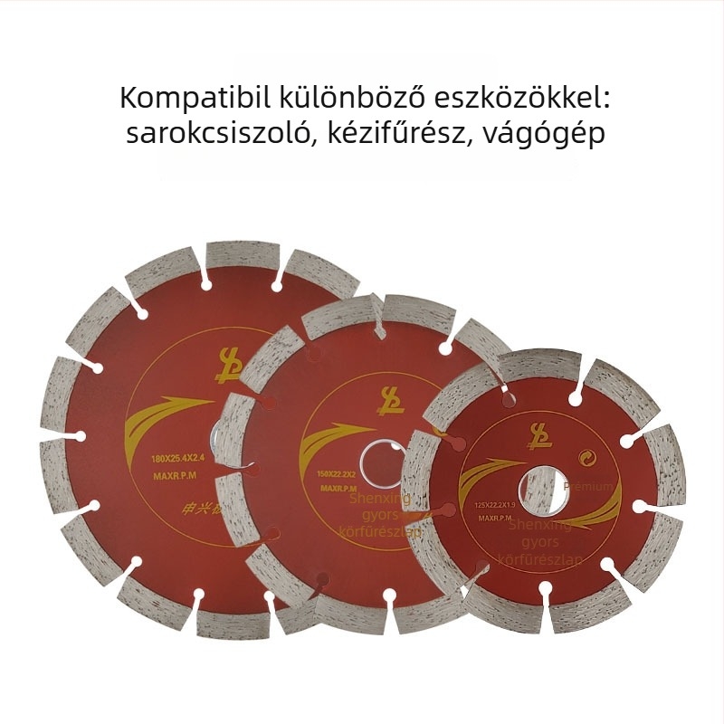 Gyémánt vágókorong kőfeldolgozáshoz, száraz vágás, szinterezett gyémánt kötőanyag, tömeg 0.3