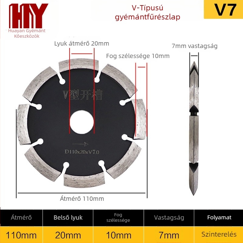 Huiyan Vastagított V-alakú vágóél kőhöz, sarokcsiszolóhoz