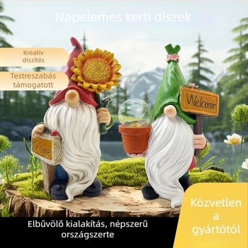 Kerti resin világító figura – May Hong márka, Resin Crafts dekoratív darab, anyag: gyanta, csomagolás: általános