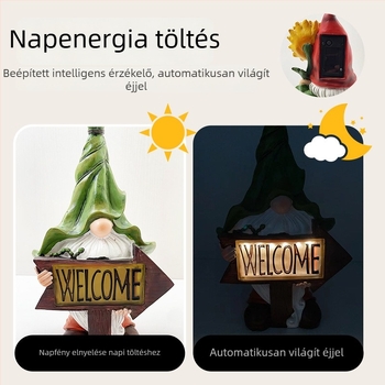 Kerti resin világító figura – May Hong márka, Resin Crafts dekoratív darab, anyag: gyanta, csomagolás: általános