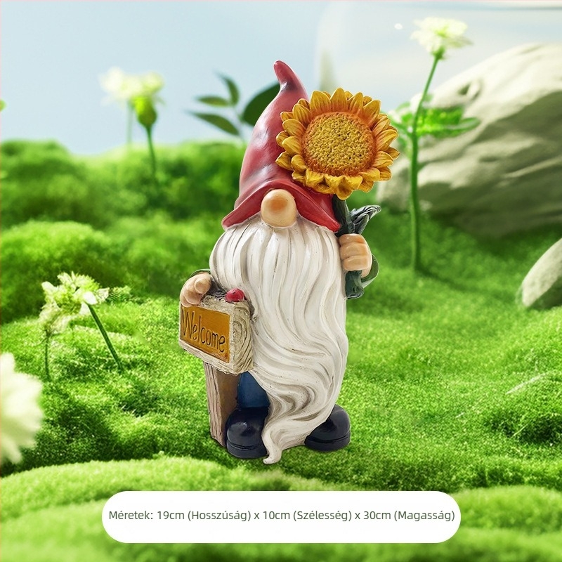 Kerti resin világító figura – May Hong márka, Resin Crafts dekoratív darab, anyag: gyanta, csomagolás: általános