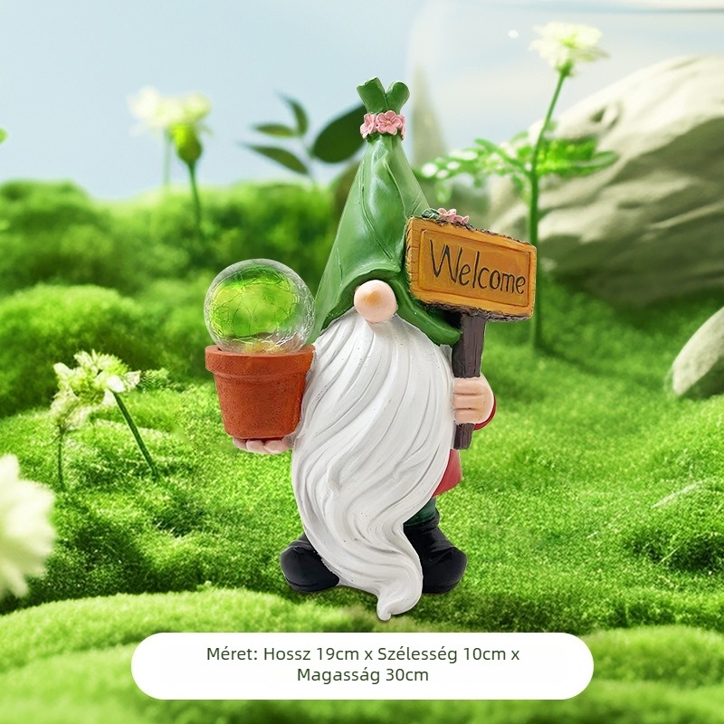 Kerti resin világító figura – May Hong márka, Resin Crafts dekoratív darab, anyag: gyanta, csomagolás: általános