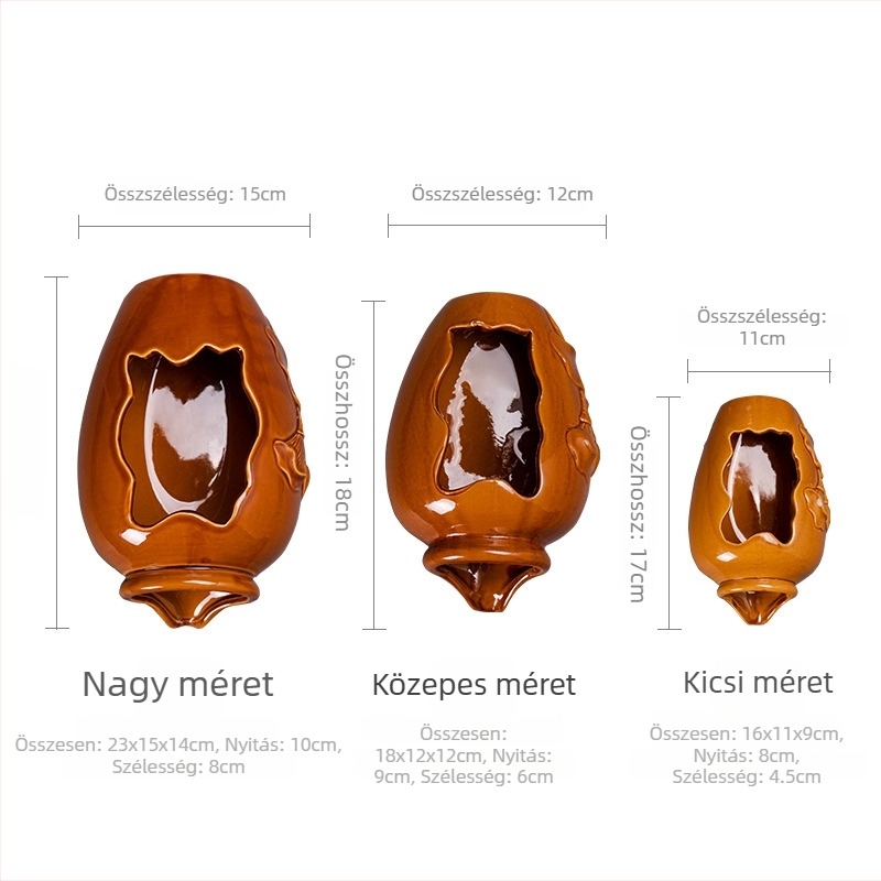 Kézzel készített kerámia víztartó halaknak és hidroponikához, klasszikus stílus, glazúrral