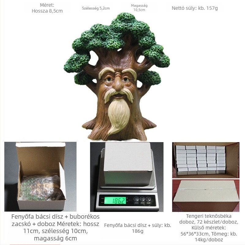 Kerti dekoratív figura: gyanta Tree Grandpa elf, Yizun, gyanta kézműves