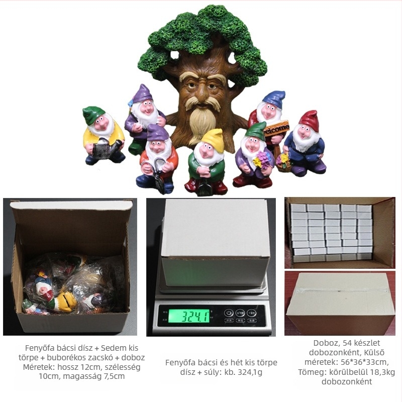Kerti dekoratív figura: gyanta Tree Grandpa elf, Yizun, gyanta kézműves