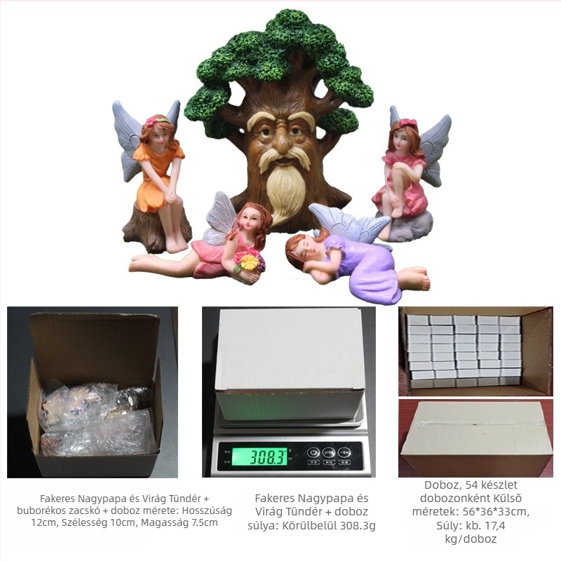 Kerti dekoratív figura: gyanta Tree Grandpa elf, Yizun, gyanta kézműves