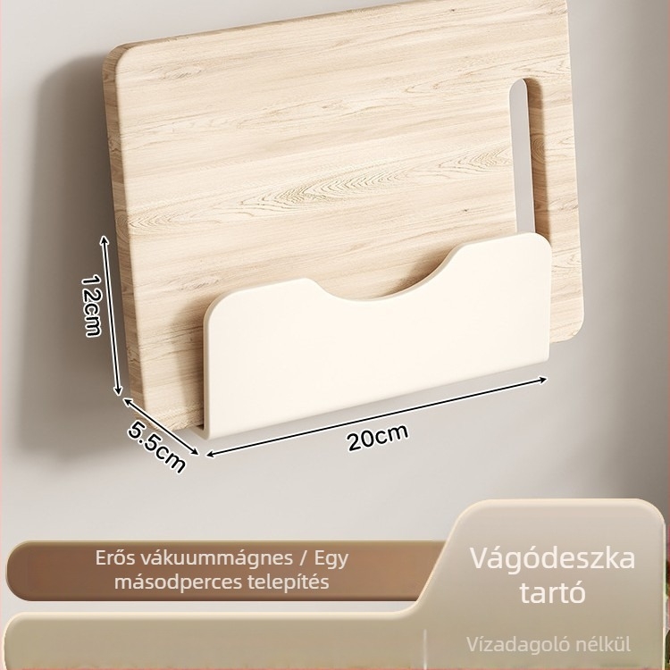 Fali Konyhai Tároló Szívócsésze Rendszerrel, Fúrás Nélkül, Szénacél Anyag, Modern Minimalista Rendező