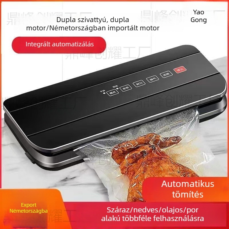 Teljesen automata kereskedelmi vákuumzáró gép élelmiszer csomagolásához, kompakt otthoni használatra