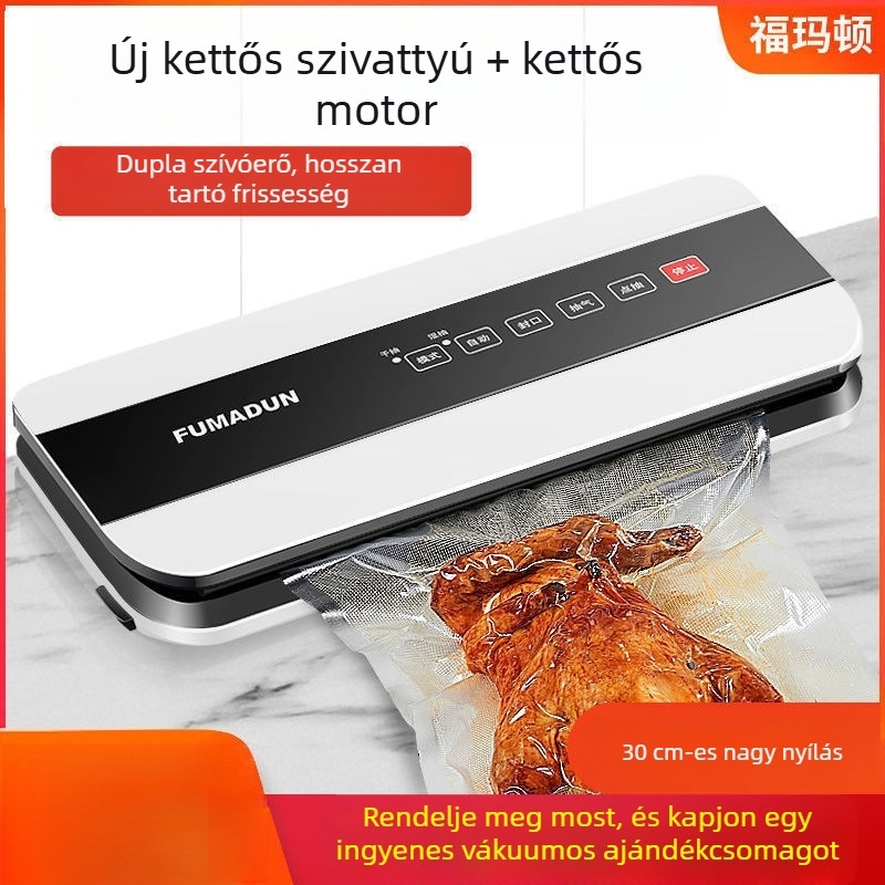 Teljesen automata kereskedelmi vákuumzáró gép élelmiszer csomagolásához, kompakt otthoni használatra
