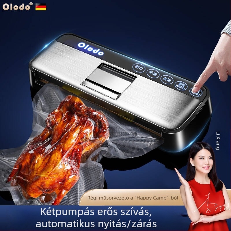 Orado Otthoni vákuumos záró készülék kettős pumpával, nagy szívóerő, automatikus zárás élelmiszer csomagoláshoz