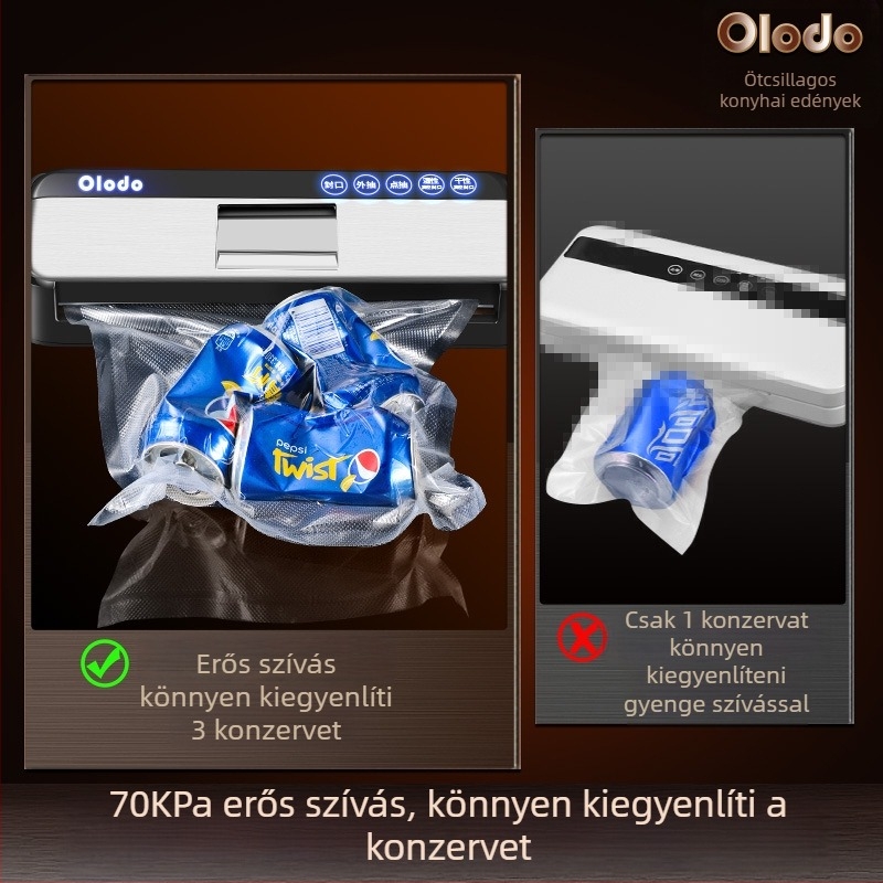 Orado Otthoni vákuumos záró készülék kettős pumpával, nagy szívóerő, automatikus zárás élelmiszer csomagoláshoz