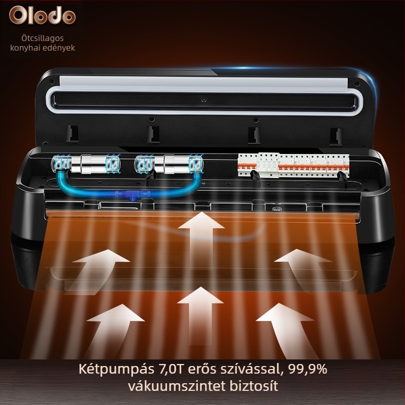 Orado Otthoni vákuumos záró készülék kettős pumpával, nagy szívóerő, automatikus zárás élelmiszer csomagoláshoz