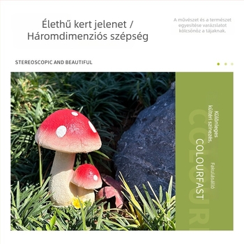 Gomba alakú gyanta dísz kertbe – növény ihletésű design, vidéki stílus, gyanta kézművesség