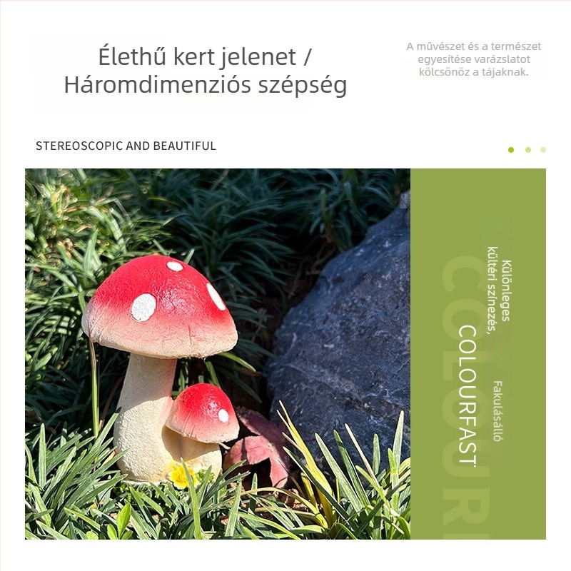 Gomba alakú gyanta dísz kertbe – növény ihletésű design, vidéki stílus, gyanta kézművesség
