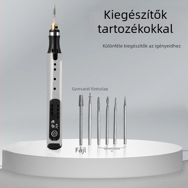 Töltő nélküli lítium akkumulátoros gravíró toll 12V táplálás, rögzített sebesség-szabályozás, Electric Mill sorozat
