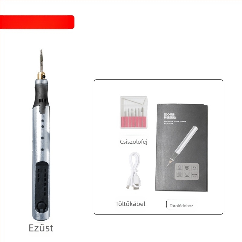 Töltő nélküli lítium akkumulátoros gravíró toll 12V táplálás, rögzített sebesség-szabályozás, Electric Mill sorozat