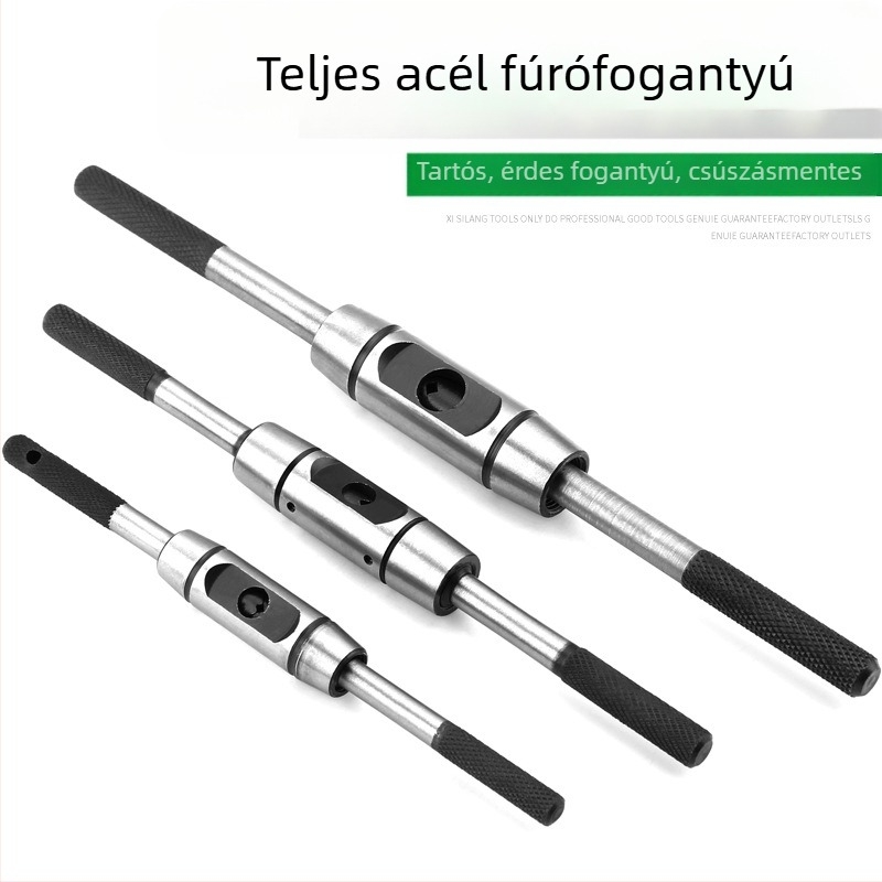 Menetfúró kulcs hrapov mechanizmussal, teljes acél konstrukció, állítható, krómozott felület, 45# acél, egyenes fogantyú