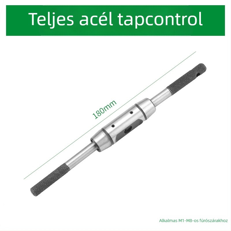 Menetfúró kulcs hrapov mechanizmussal, teljes acél konstrukció, állítható, krómozott felület, 45# acél, egyenes fogantyú