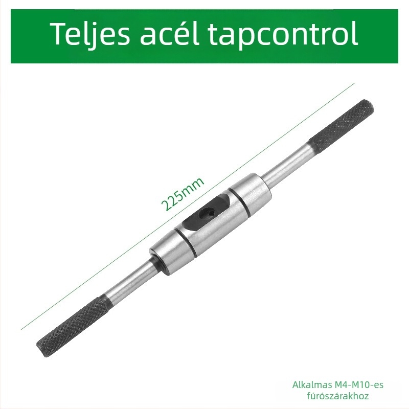 Menetfúró kulcs hrapov mechanizmussal, teljes acél konstrukció, állítható, krómozott felület, 45# acél, egyenes fogantyú