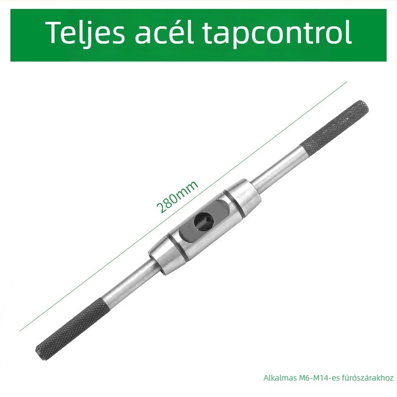 Menetfúró kulcs hrapov mechanizmussal, teljes acél konstrukció, állítható, krómozott felület, 45# acél, egyenes fogantyú