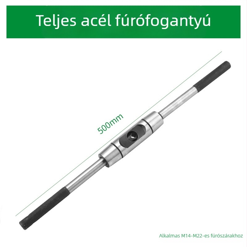 Menetfúró kulcs hrapov mechanizmussal, teljes acél konstrukció, állítható, krómozott felület, 45# acél, egyenes fogantyú