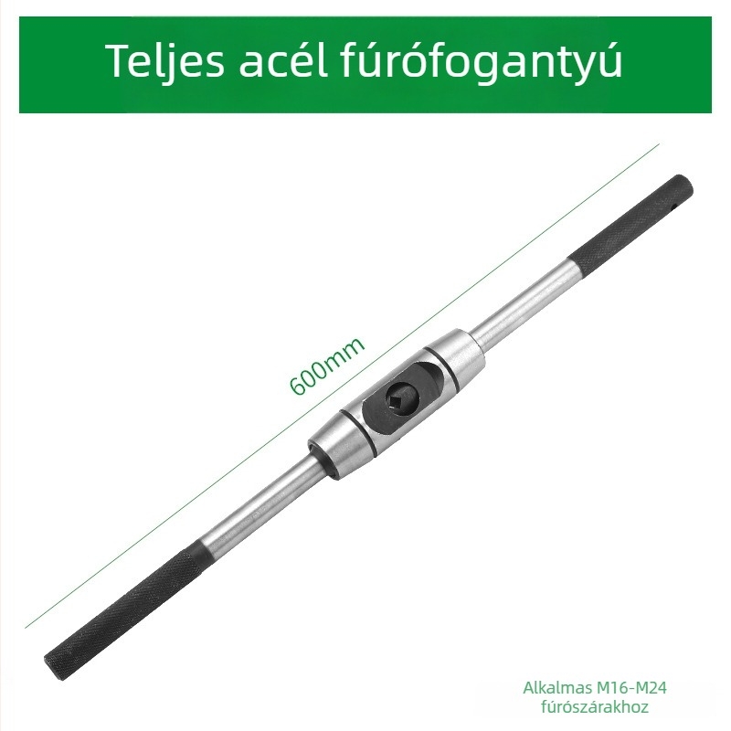 Menetfúró kulcs hrapov mechanizmussal, teljes acél konstrukció, állítható, krómozott felület, 45# acél, egyenes fogantyú