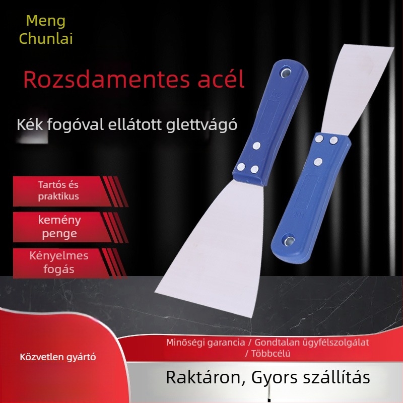 Glettkés rozsdamentes acél pengével és rozsdamentes acél nyéllel, Meng Chunlei, falakhoz és gletteléshez